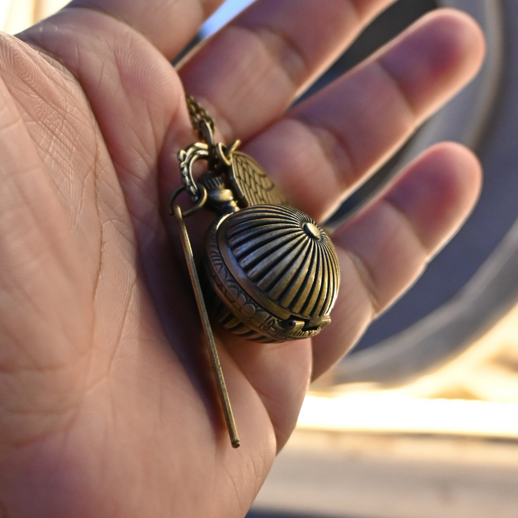 Harry Potter Golden Ball Pocket Watch Necklace – Flying Snitch Style