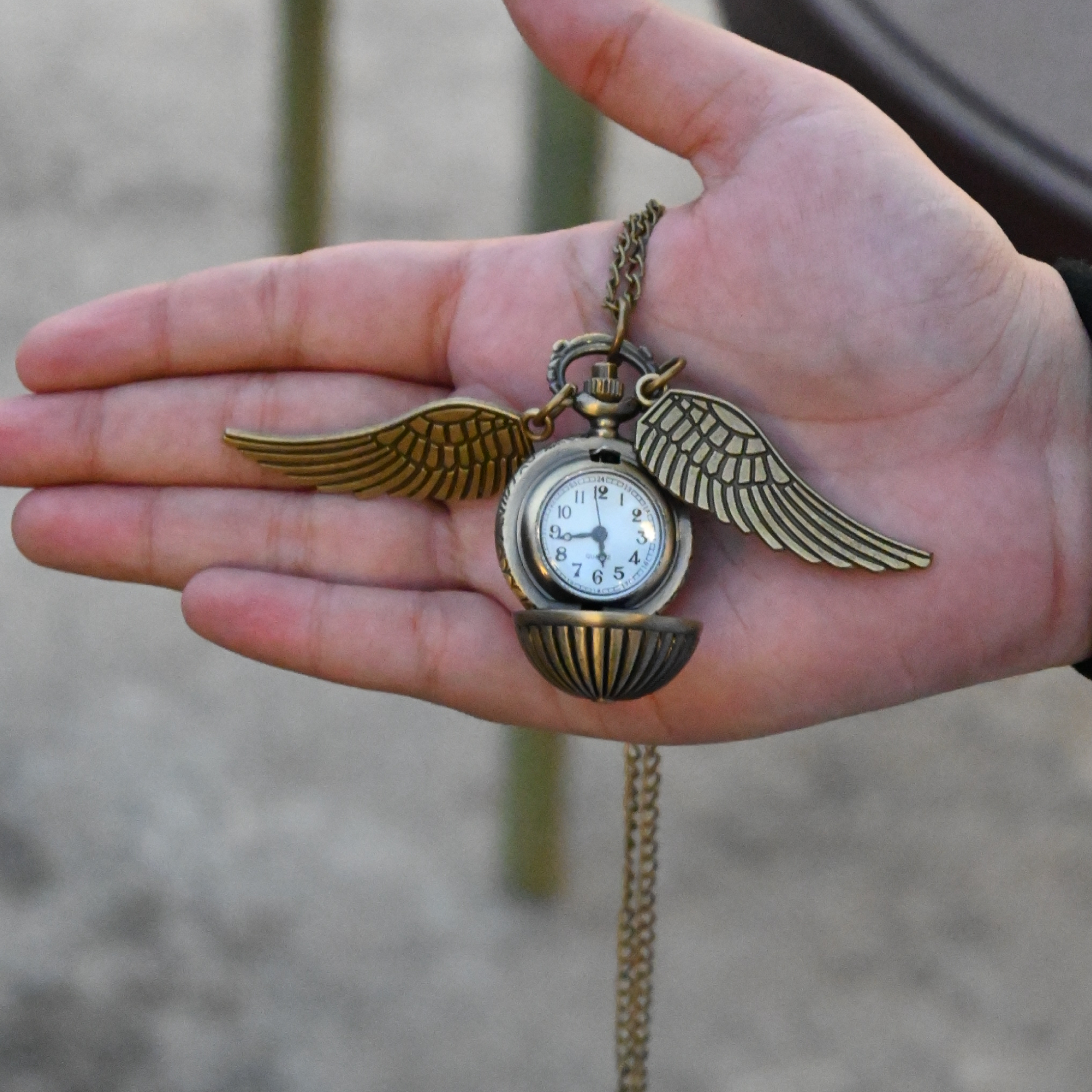 Harry Potter Golden Ball Pocket Watch Necklace – Flying Snitch Style
