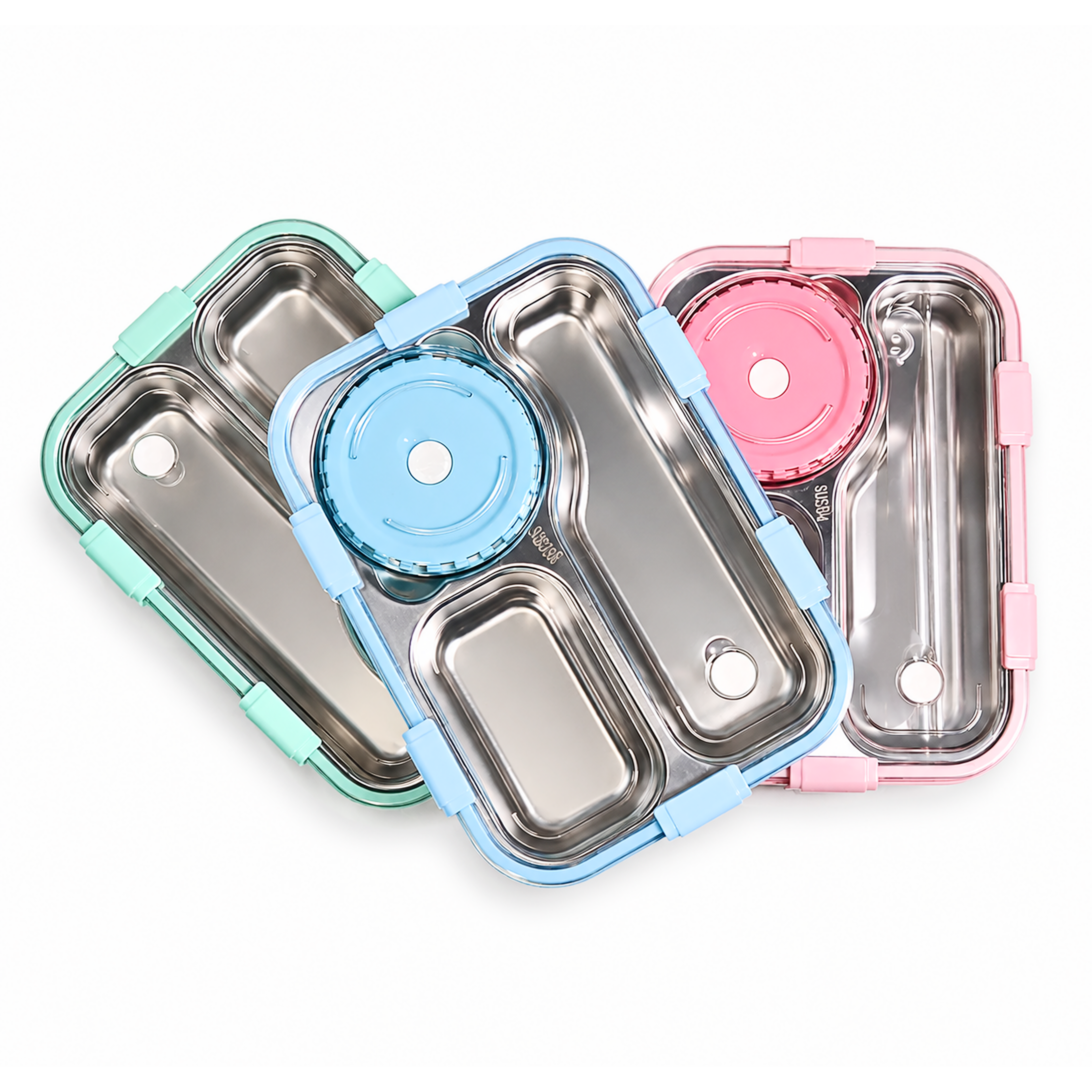 Leak-Proof Bento Lunch Box with Utensils & Detachable Stainless Steel Tray