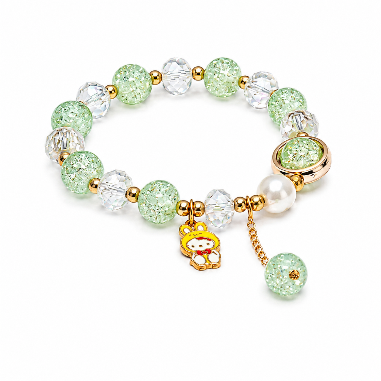 Kids Crystal Beaded Charm Bracelet – Cute Character Collection