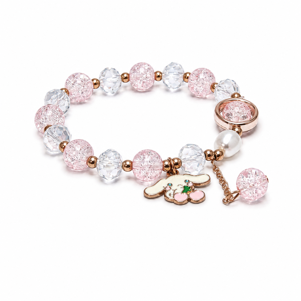 Kids Crystal Beaded Charm Bracelet – Cute Character Collection