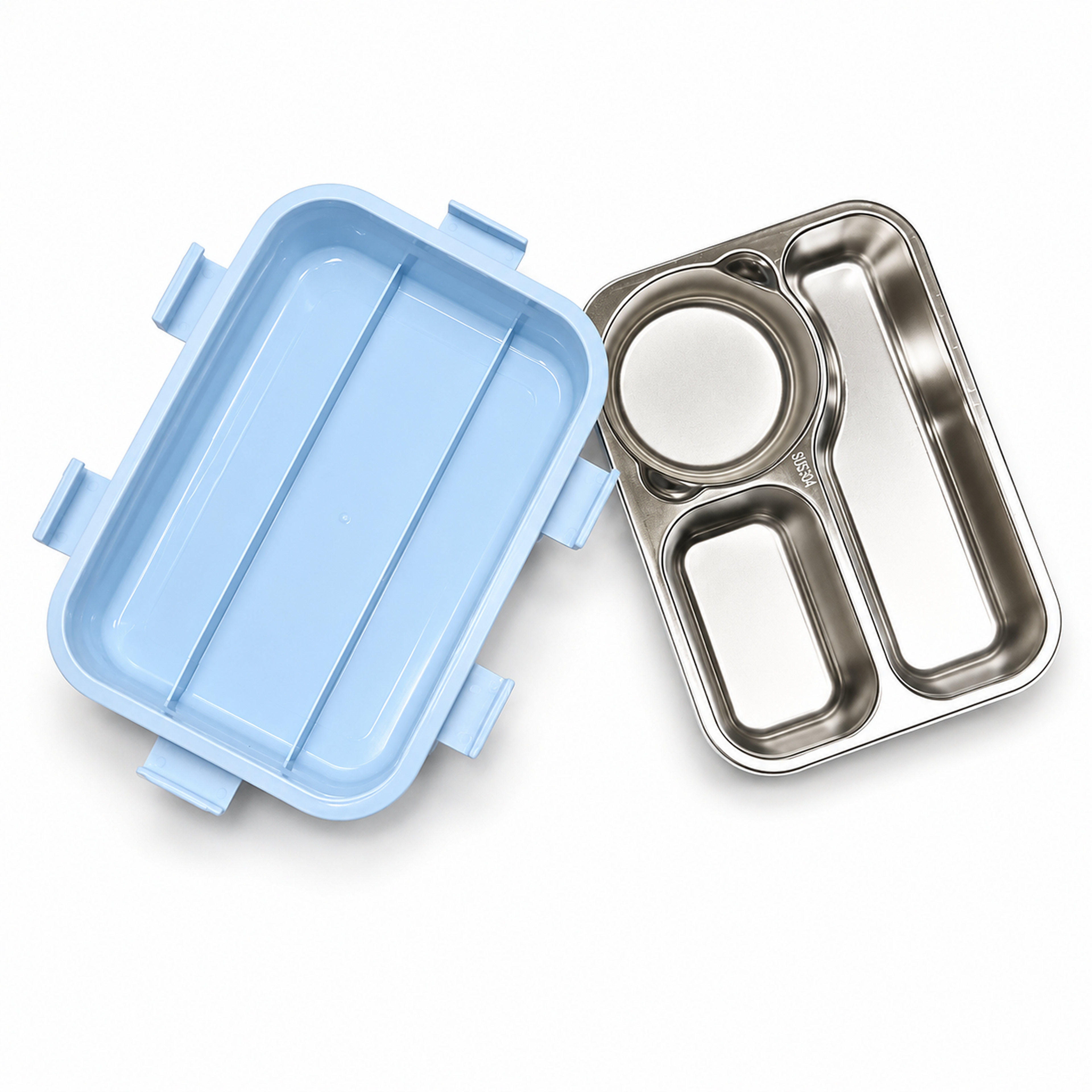 Leak-Proof Bento Lunch Box with Utensils & Detachable Stainless Steel Tray