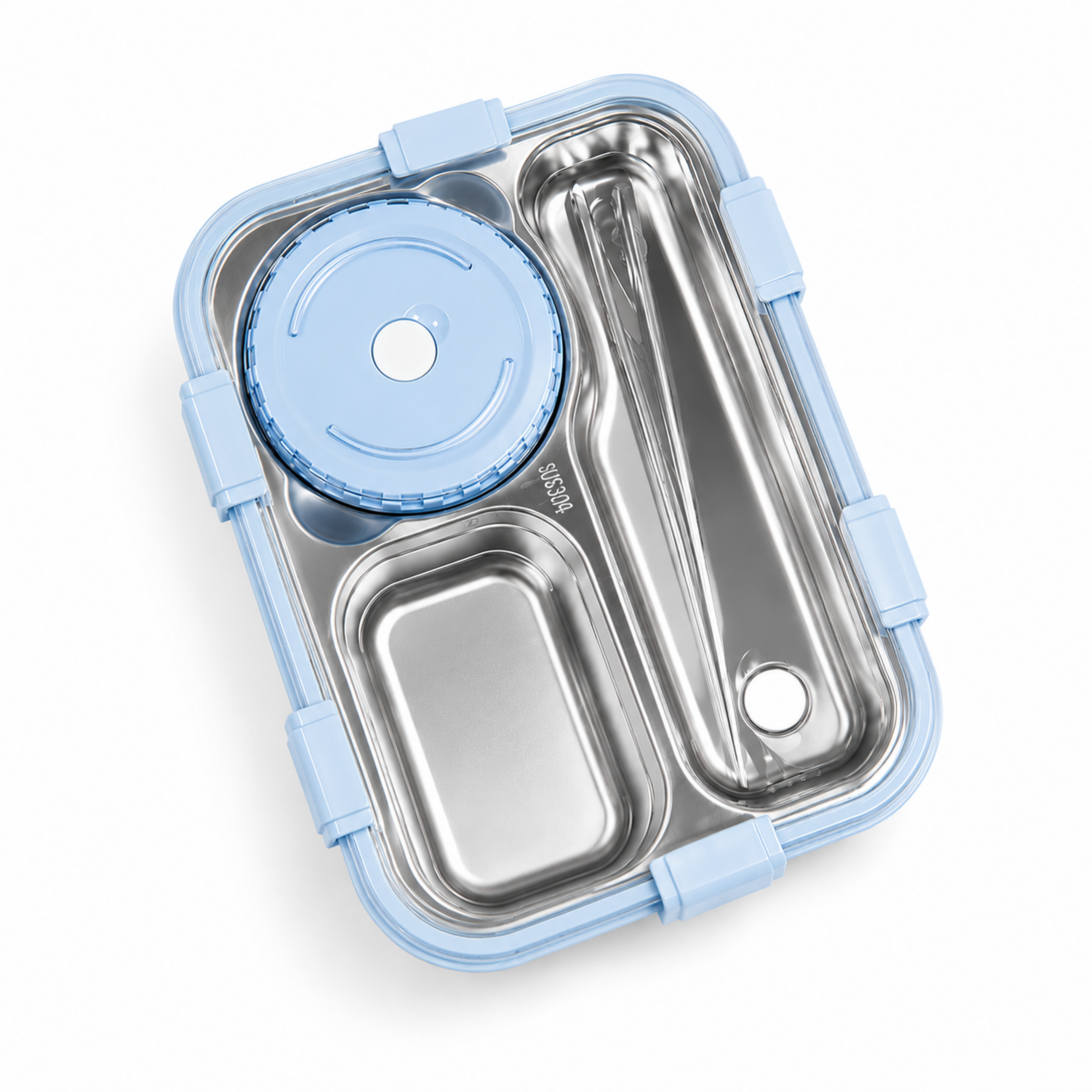 Leak-Proof Bento Lunch Box with Utensils & Detachable Stainless Steel Tray